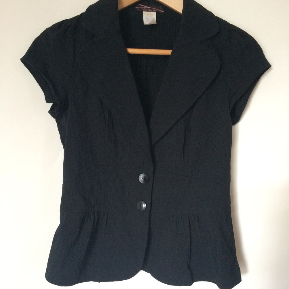 VON MOZART Peplum Jacket Black